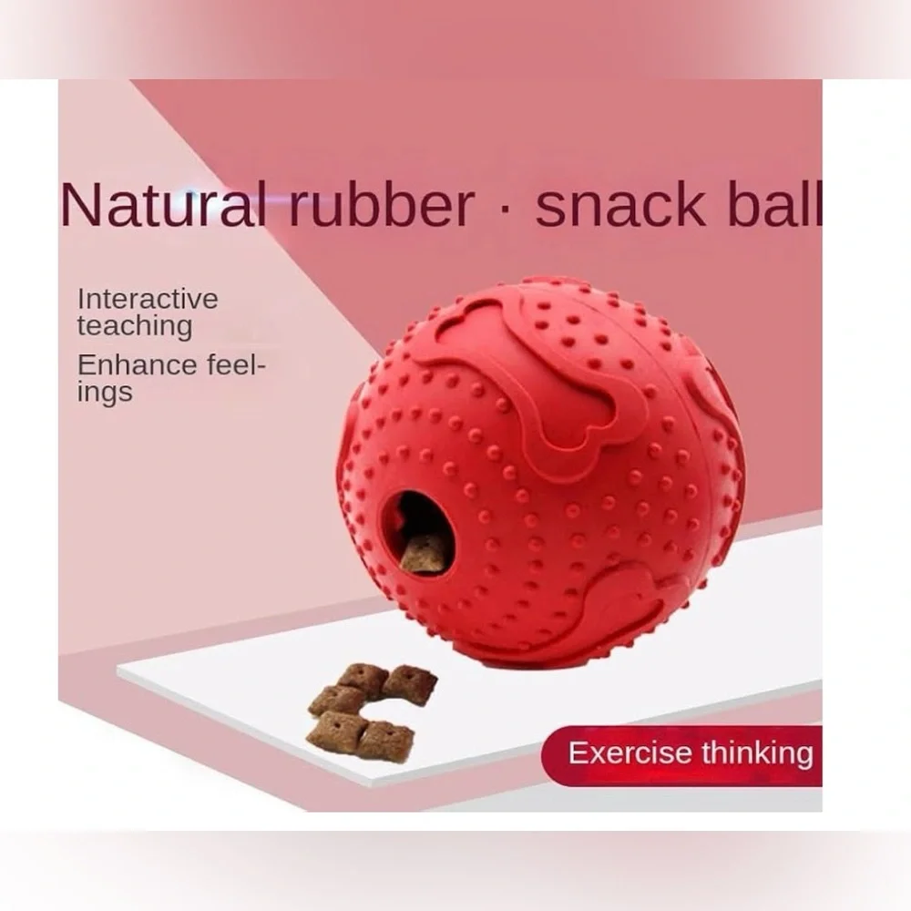 ☄️ Interactive Red Ball Feeder Toy for Dogs